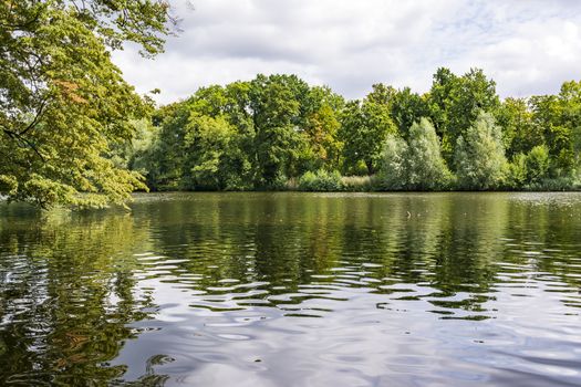 Lake of Schlossgarten Charlottenburg in Berlin. Germany.