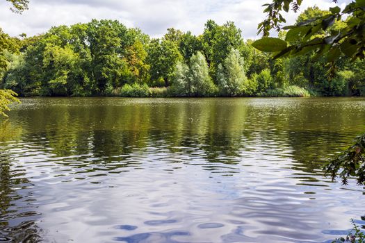 Lake of Schlossgarten Charlottenburg in Berlin. Germany.