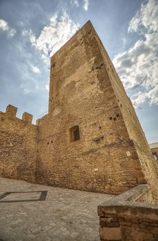 Detail of the architecture of the castle of the town of Butera in Sicily