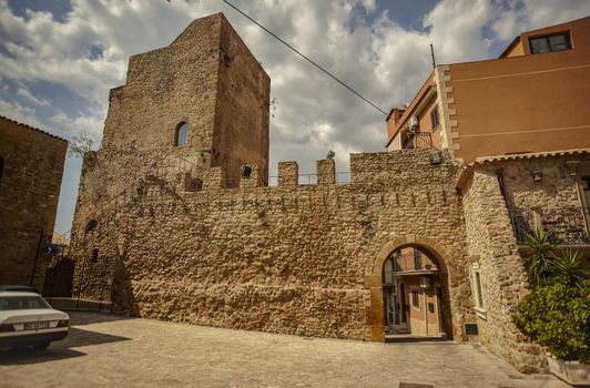 Detail of the architecture of the castle of the town of Butera in Sicily