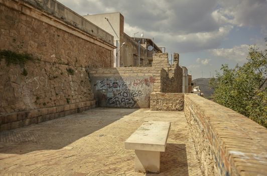 Detail of the architecture of the castle of the town of Butera in Sicily