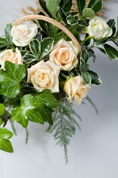 Still life with flowers on a studio background