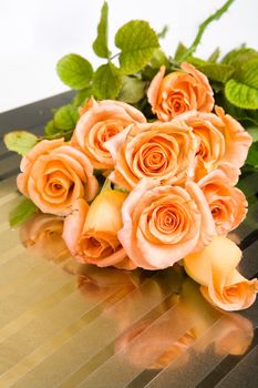 Still life with flowers on a studio background