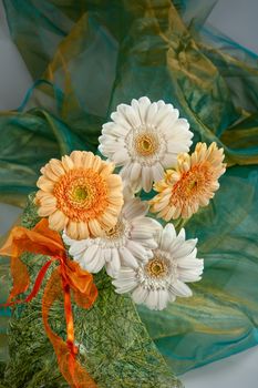Bouquet with flowers on a studio background