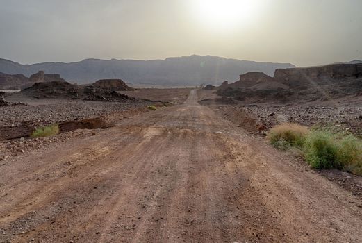 Hiking in desert nature landscape for health and vacation