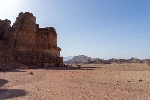 Hiking in desert nature landscape for health and vacation