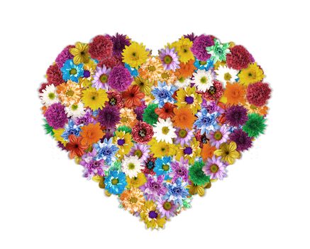 Flower arrangement is Heart-shaped- Designed for valentine's day concept.