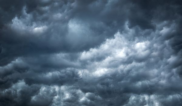 Dark cloud storm in summer before tornado is coming and bad weather.