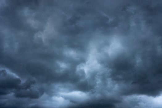 Dark cloud storm in summer before tornado is coming and bad weather.