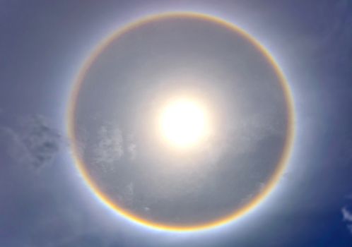 Scenic view of solar sun Halo background for powerful concept.