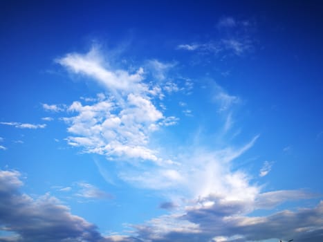 Blue sky with clouds, blue sky background. 
