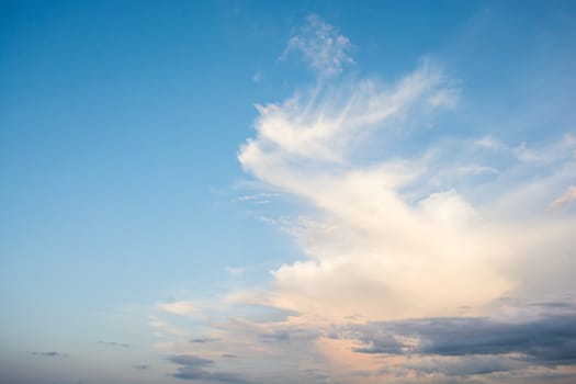 Clouds in blue sky in a clear day