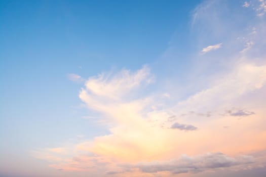 Clouds in blue sky in a clear day