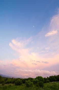 Clouds in blue sky in a clear day