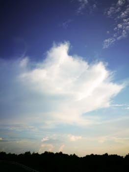 Blue sky with clouds, blue sky background. 
