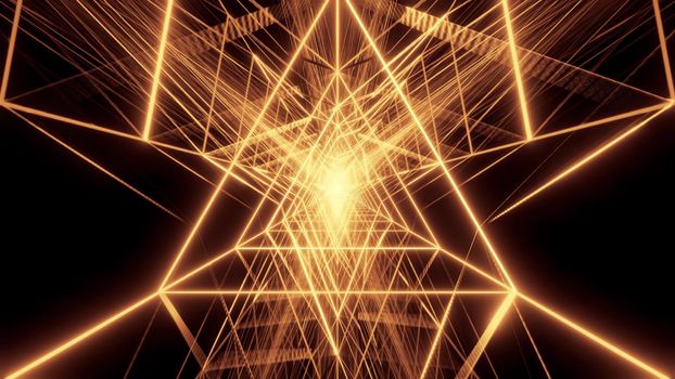 abstract golden triangle wireframe design 3d rendering background wallpaper,