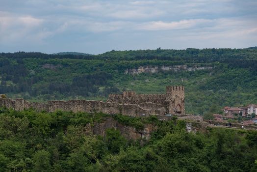 Entrance gate of Tsarevets Fortress and Patriarch Church on the Tsarevets hill in Veliko Tarnovo, Bulgaria