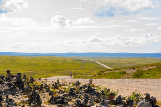 A lonely stranger is walking on the road in the Murmansk tundra. There are no towns or villages for miles around. But he is calm and confident in the direction of his path