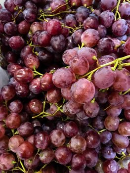 Purple grapes are on the market.