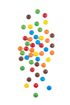 colorful chocolate buttons isolated on a white background