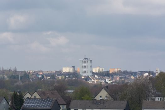 Panoramic shot, skyline of the city of Velbert
with sights