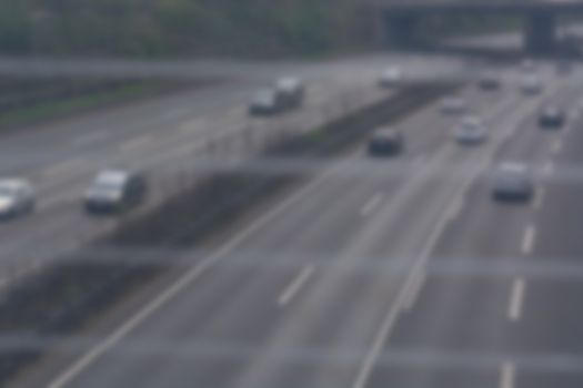 Cars on a german highway in after-work traffic