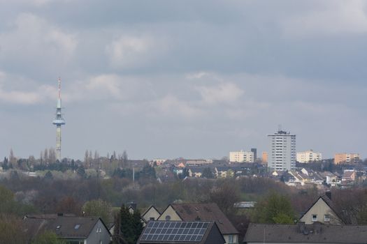 Panoramic shot, skyline of the city of Velbert
with sights