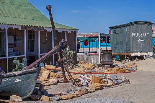 The seafront street of the small harbor town of Port Nolloth. Northern Cape Provence of South Africa.