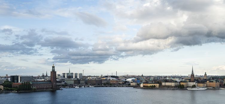 Stockholm, Sweden. September 2019. A view of the city from Monteliusvägen lookout point at sunset