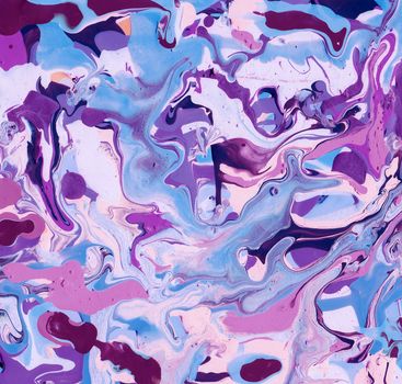 Purple marble abstract background illustration. Colorful backdrop created with nail varnish splashes.