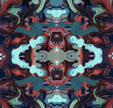 Symmetrical kaleidoscope illustration. Beautiful multicolored design for poster, card, banner. Computer generated graphics