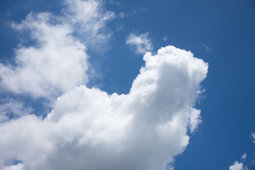 blue sky background with tiny clouds.