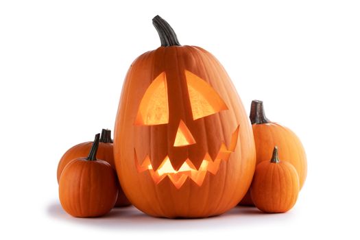 Halloween Pumpkins isolated on white background