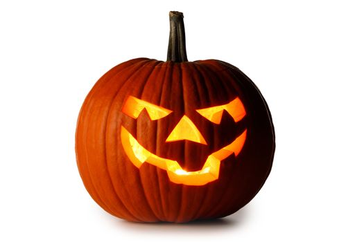 One Halloween Pumpkin isolated on white background
