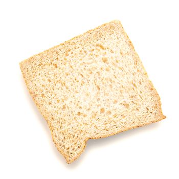 Closeup bread in basket on white background.