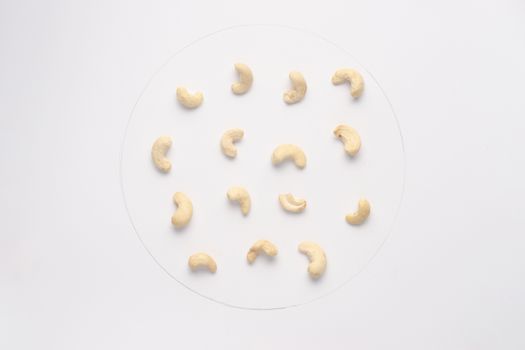 Cashew nuts isolated on white backgroud. 