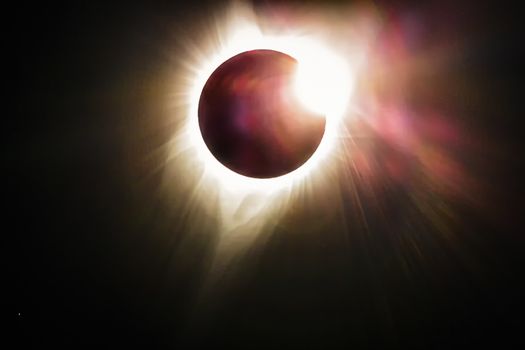 A color image of the total solar eclipse as seen from Oregon, USA.