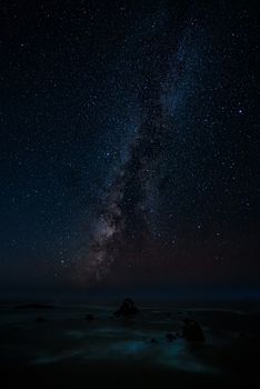 The Milky Way as Seen from Northern California, USA. Color Image.