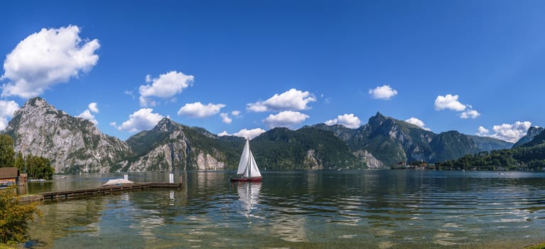 Panoramic view of Altaussee in Styria, Austria