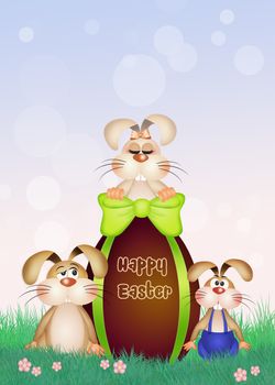 illustration of Easter rabbits