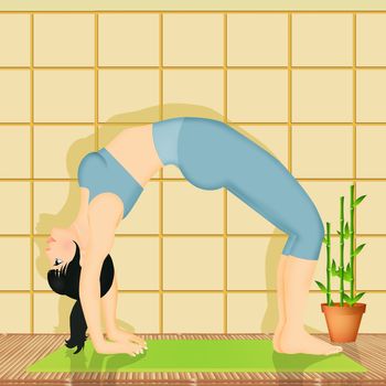 illustration of yoga wheel pose