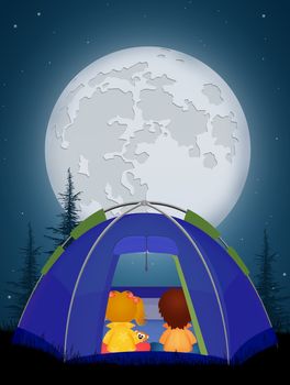 illustration of camping tent