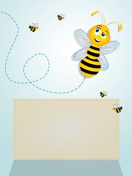 illustration of funny bee