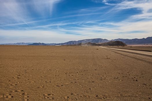 A desolate desert landscape in Southern Namibia, close to the hamlet of Aussenkehr.