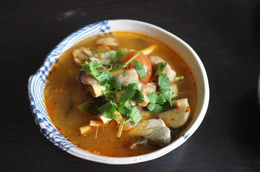 Spicy Chicken Soup Thai name isTom Yum Gai
