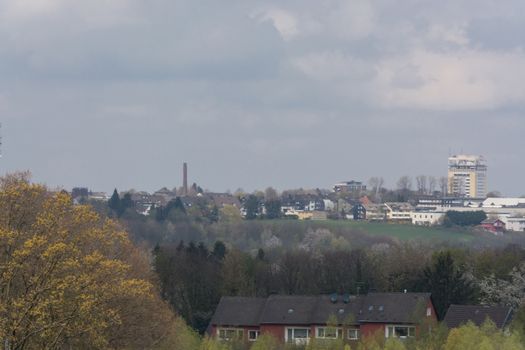 Panoramic shot, skyline of the city of Velbert
with sights