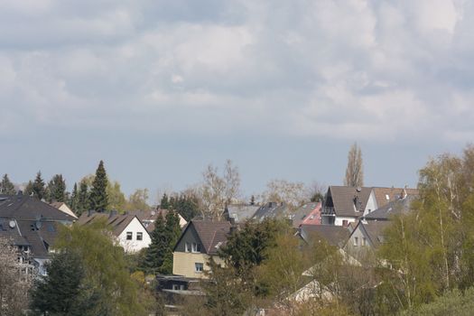 Panoramic shot, skyline of the city of Velbert
with sights