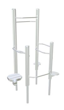 Pull-up bars or shower chrome rack, 3D illustration