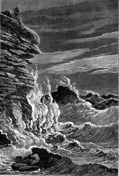 The Storm, vintage engraved illustration. Earth before man – 1886.
