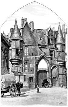 Hotel de Sens, vintage engraved illustration. Paris - Auguste VITU – 1890.